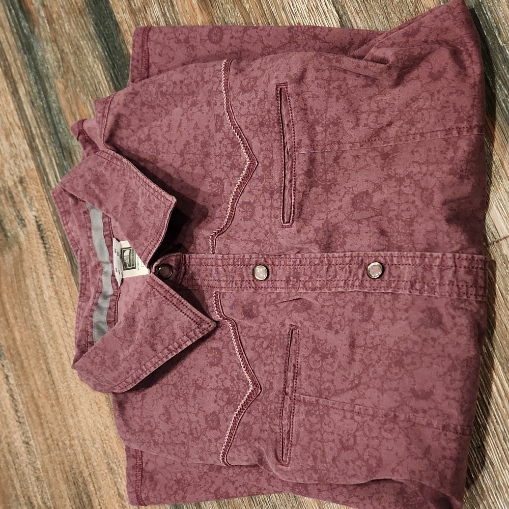 The North Face Snap Button Western Purple Floral Long Sleeves Stretch